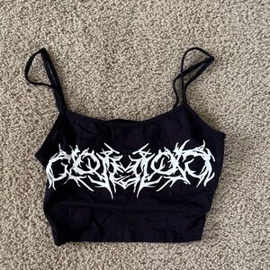 Black Graphic Women's Crop Top